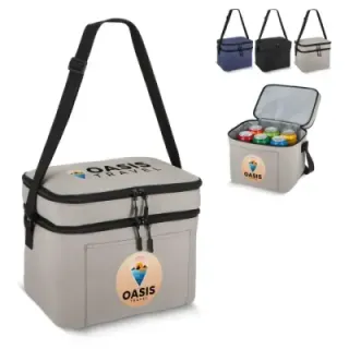 R-PET 600D Dual compartment cooler bag 30 x 20 x 25 cm 15 L - LT95389 (gadzety reklamowe)